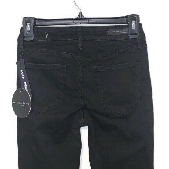 Articles Of Society Women’s 24 Black Distressed Ripped Clearwater Skinny Jeans - Picture 5 of 7